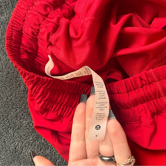 Red Lululemon shorts - Picture 3 of 5